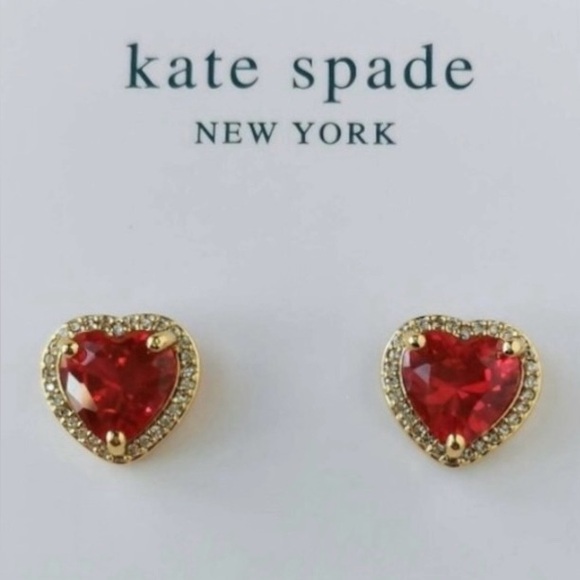 NWT Kate Spade Ruby Red CZ Earrings - Picture 2 of 6